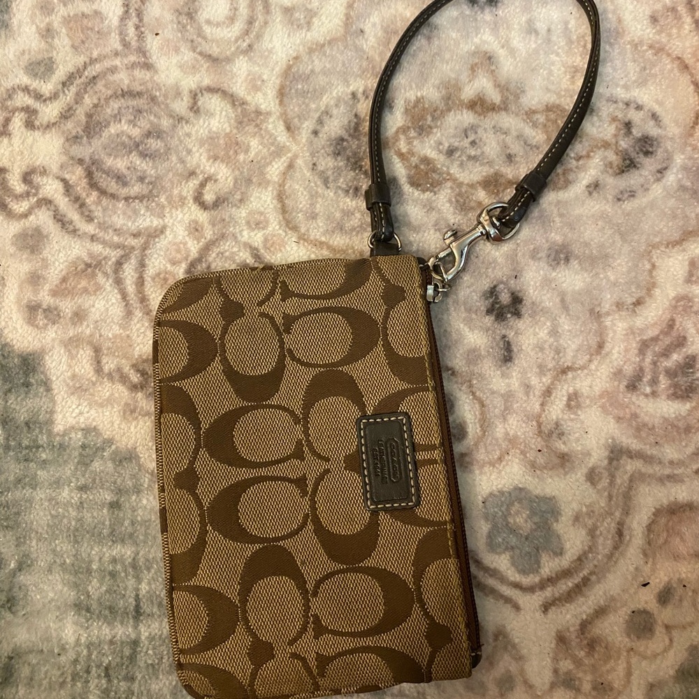Coach Tan Signature Wristlet